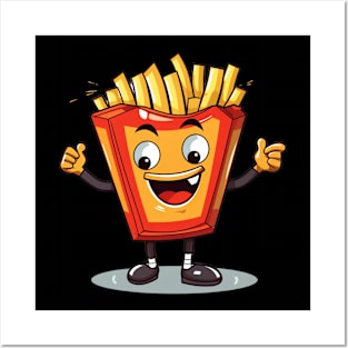 kawaii french fries T-Shirt cute potatofood Posters and Art